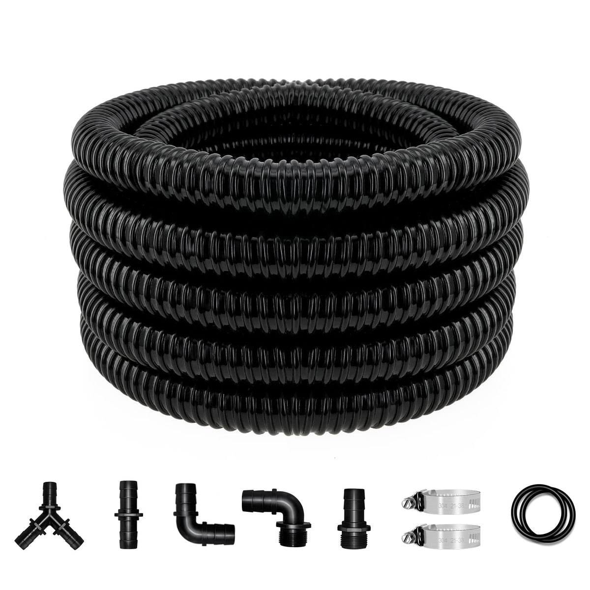 Longrun pond hose 20.7 ft length enables easy layout and trimming in ponds
