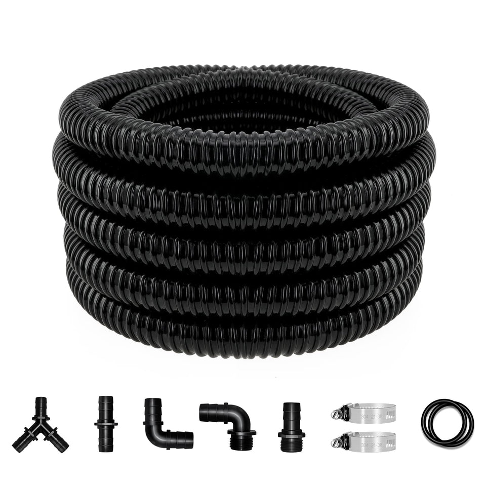 Longrun pond hose 20.7 ft length enables easy layout and trimming in ponds