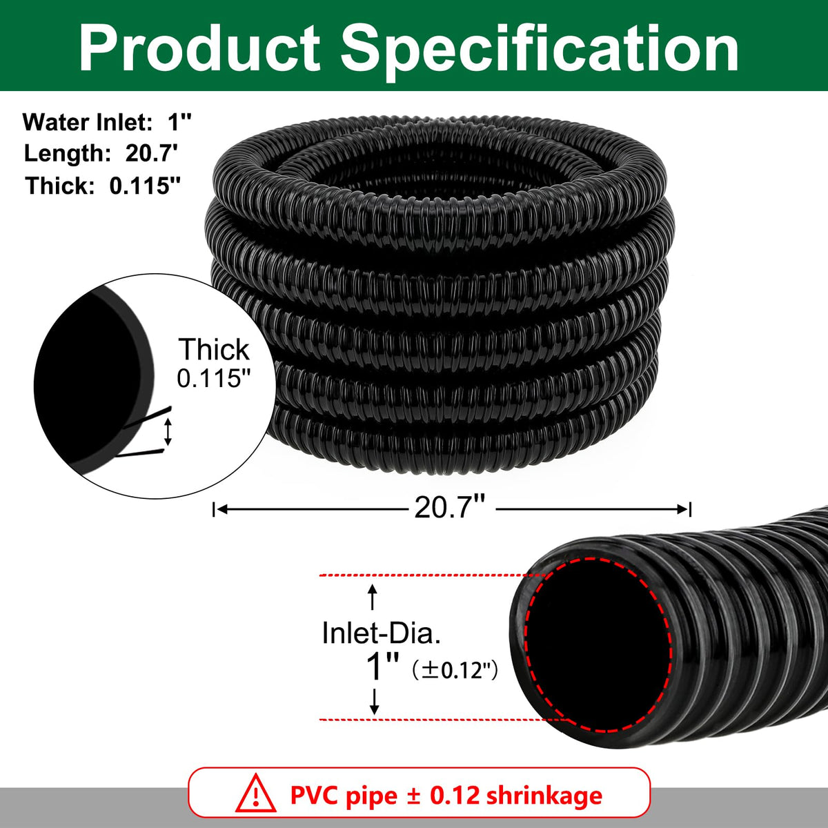Longrun corrugated PVC hose offers flexible routing with kink resistance