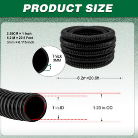LONGRUNNEW kinkproof PVC hose demonstrates a 1.23 inch outer diameter for reliable connections.
