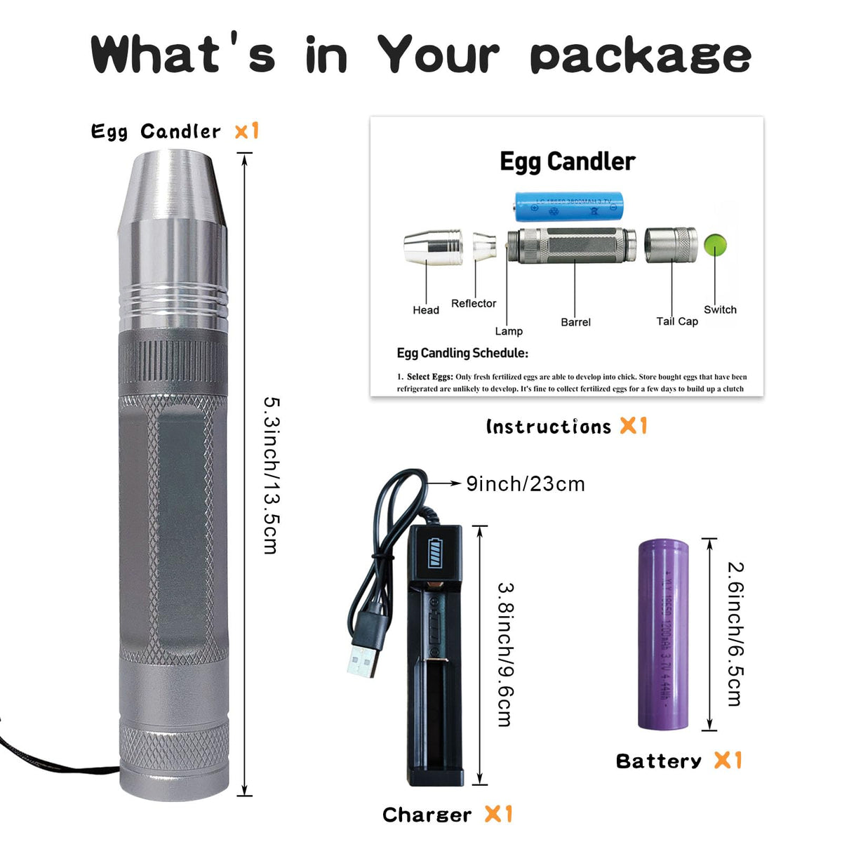 Longsen Egg Candler suitable for indoor and outdoor candling sessions.