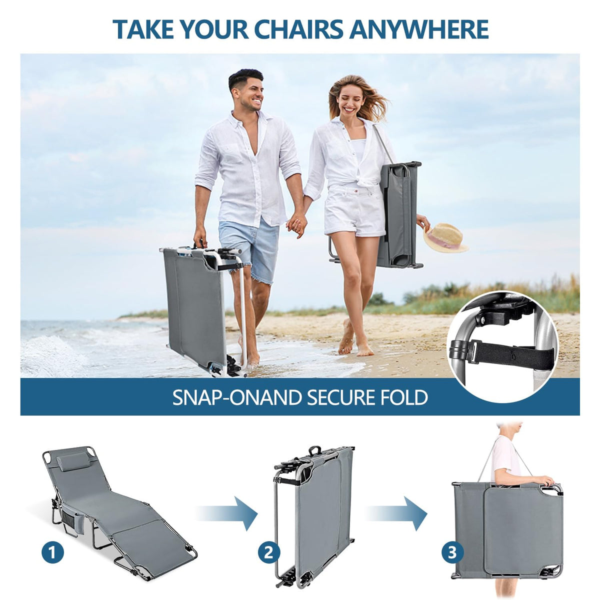 LONGTENW chair highlights safety and non-slip design for secure lounging.