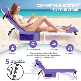 LONGTENW tanning chair textile fabric breathability keeps you cool during hot days.