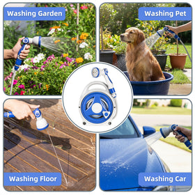LONGTIANYUE application scenarios collage shows watering, cleaning, and pet showers with ease.