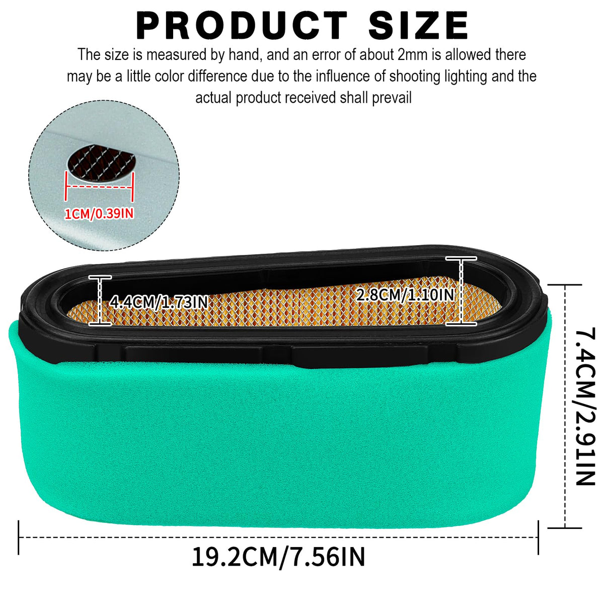 Lonsda air filter 496894S closeup highlights dense filtration for cleaner intake.
