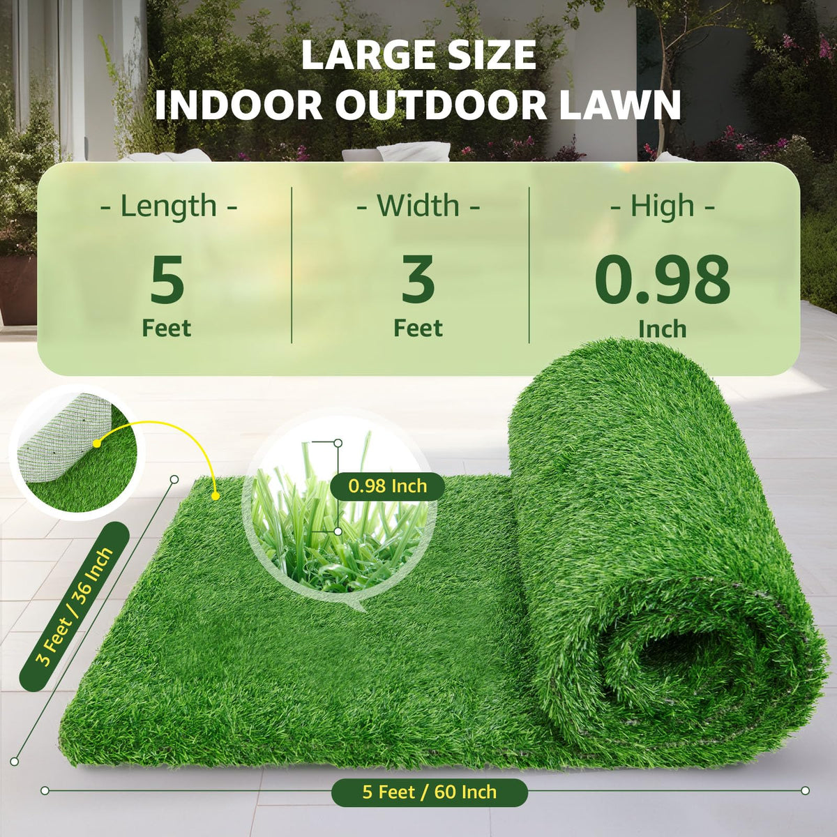 LOOBANI dog potty turf supports easy potty training and cleanup.