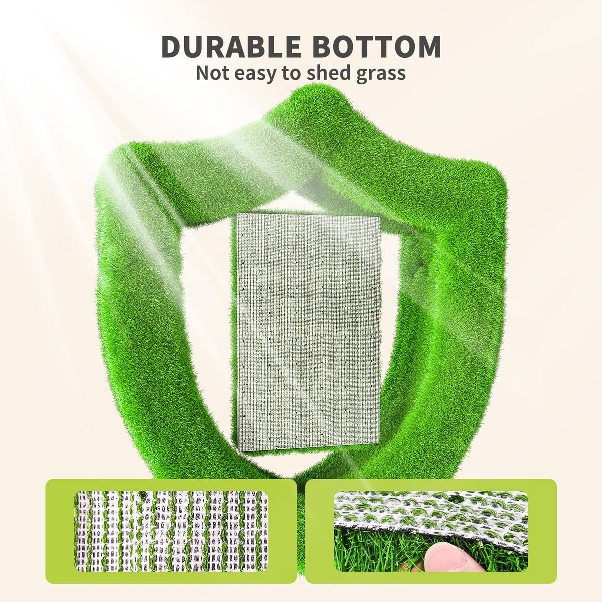 LOOBANI UV-resistant turf for outdoor use without fading.