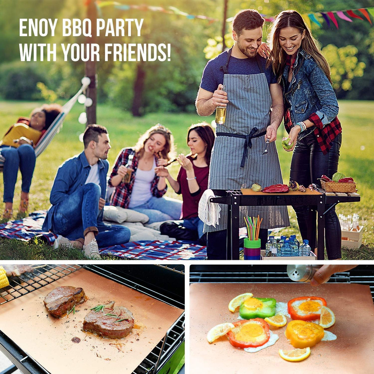 LOOCH copper grill mat can be cut to fit your grill or oven