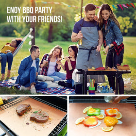 LOOCH copper grill mat can be cut to fit your grill or oven