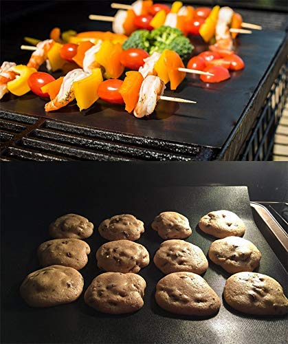 LOOCH grill mat set 6 fits gas, charcoal and electric grills for versatility