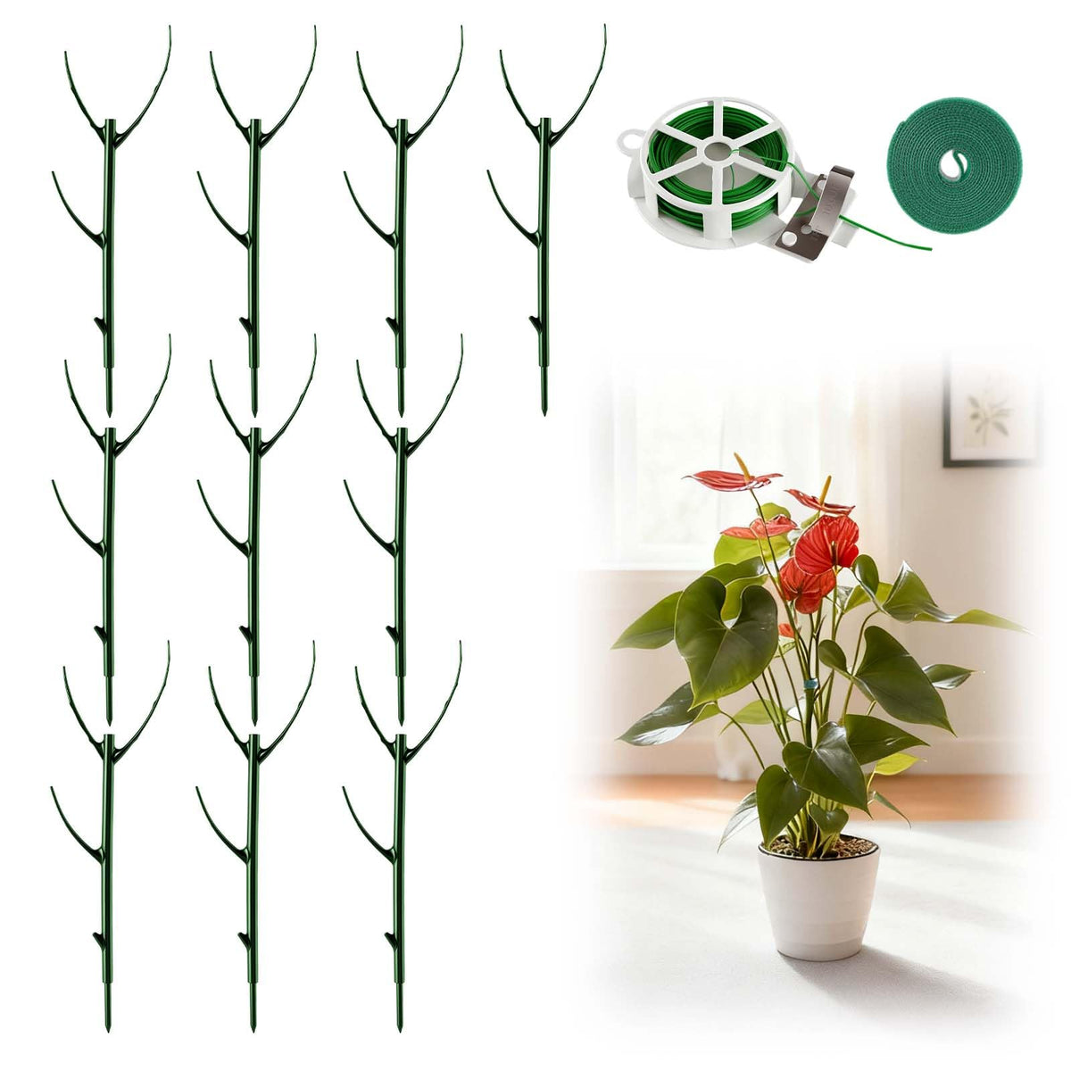LOOHOI stackable monstera stake base offers discreet support for growing plants.