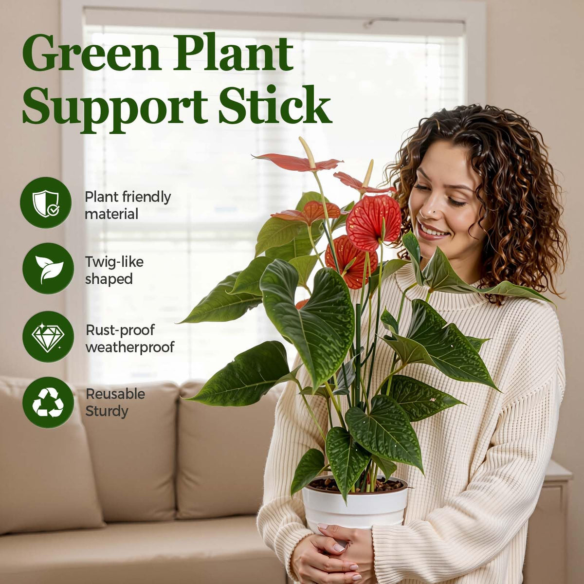 LOOHOI stackable monstera stake extension enables taller growth without replanting.