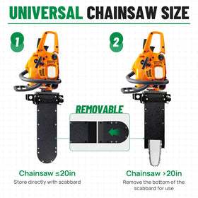 LookFox chainsaw holder with side-open door for easy loading.