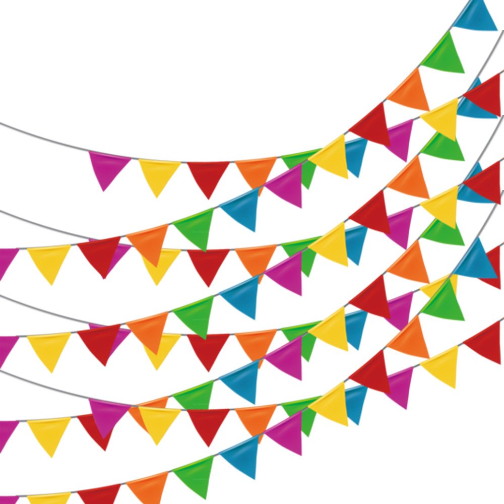 Loopjoygame pennant flags close-up in vibrant colors for festive decor