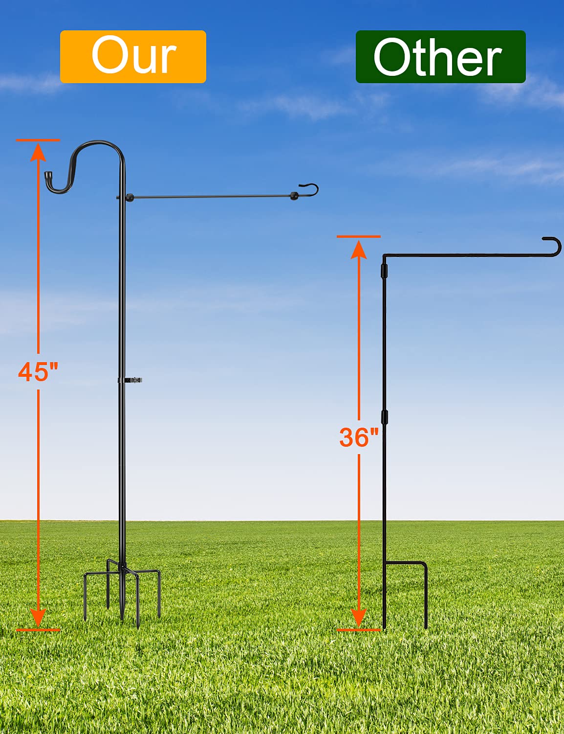 LOPANNY 45 inch flag holder displaying a 12x18 flag