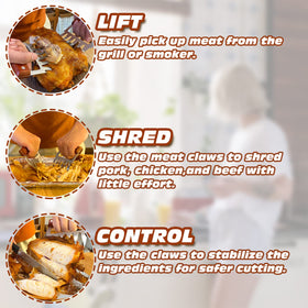LOPE & NG claws close-up show stainless steel tips for strong meat grip