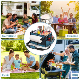 Lorbro Grill Caddy interior features aluminum coating for simple cleaning and maintenance.