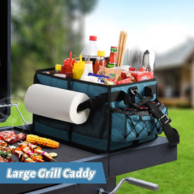 Lorbro Grill Caddy shows utensil slots organized for quick grilling tasks.