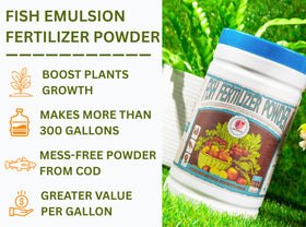 LORD OF MILLET fish emulsion dissolving in water to form a ready liquid feed