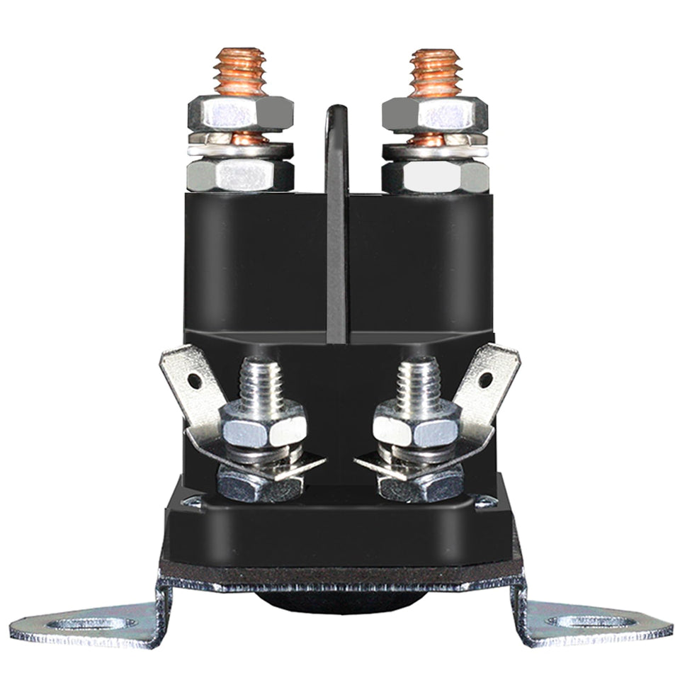 LordandLand 117-1197 starter solenoid front view with four terminals and durable brass coil.