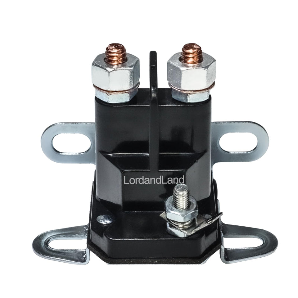 LordandLand Bad Boy starter solenoid close-up on ZT mount shows rugged construction.