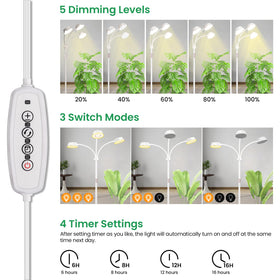 LORDEM auto timer feature cycles light for consistent daily photoperiod