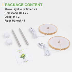 LORDEM Bamboo Grow Light illuminated plants show vibrant leaves and stronger growth