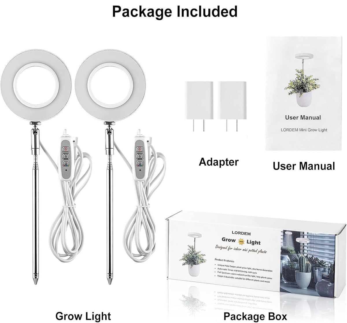 LORDEM compact indoor coverage supports multiple small plants.