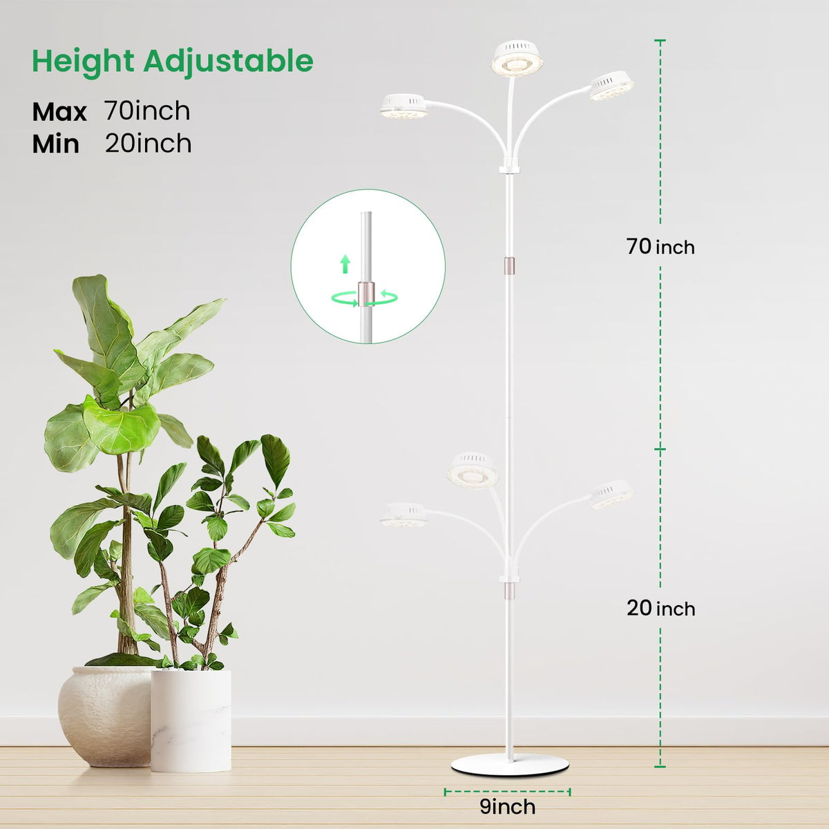 LORDEM full-spectrum LED close-up highlights 380–800nm range for vitality