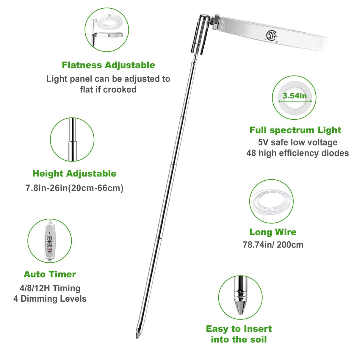 LORDEM Grow Light auto on/off timer ensures consistent care while you’re away.