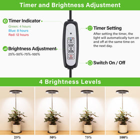 LORDEM Grow Light four dimmable brightness levels for plant stages