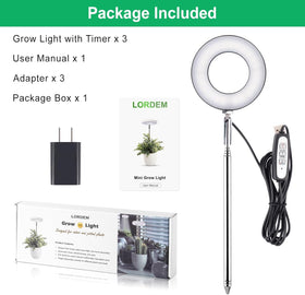 LORDEM Grow Light three-pack in black complements home decor.