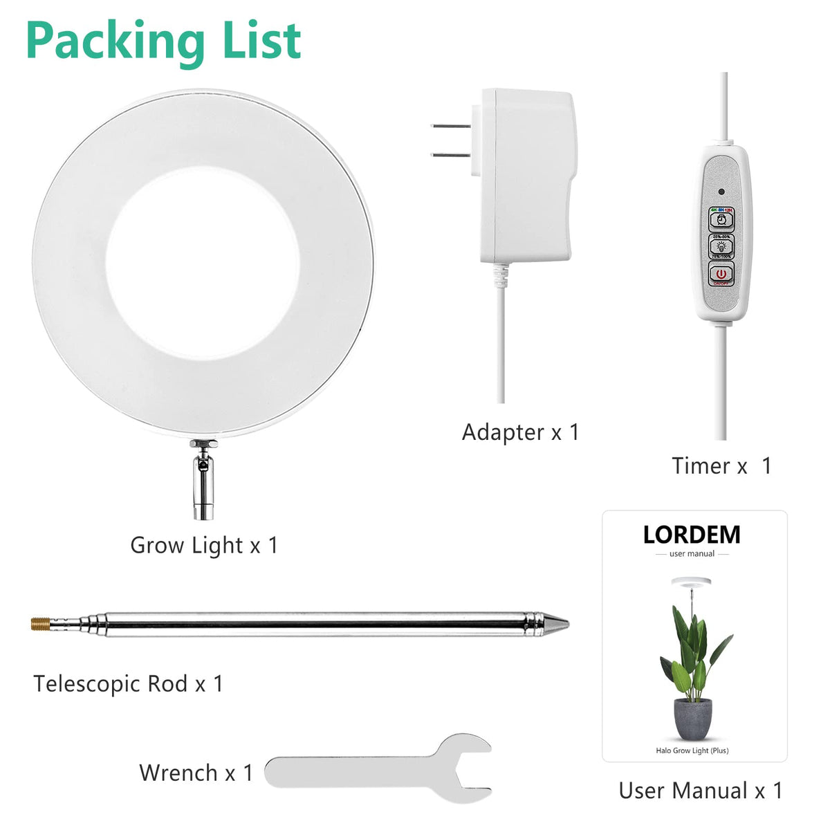 LORDEM long cord supports hanging setups or distant power outlets.
