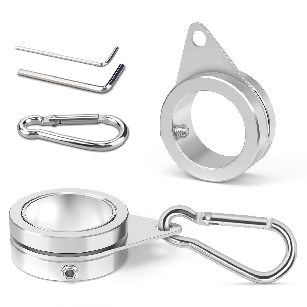 Loretoy 2-pack flag pole rings with 360° rotation for smooth wind handling.
