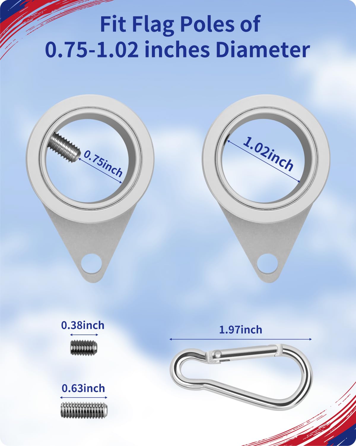 Loretoy sturdy aluminum alloy rings resist rust and deformation for outdoor use.