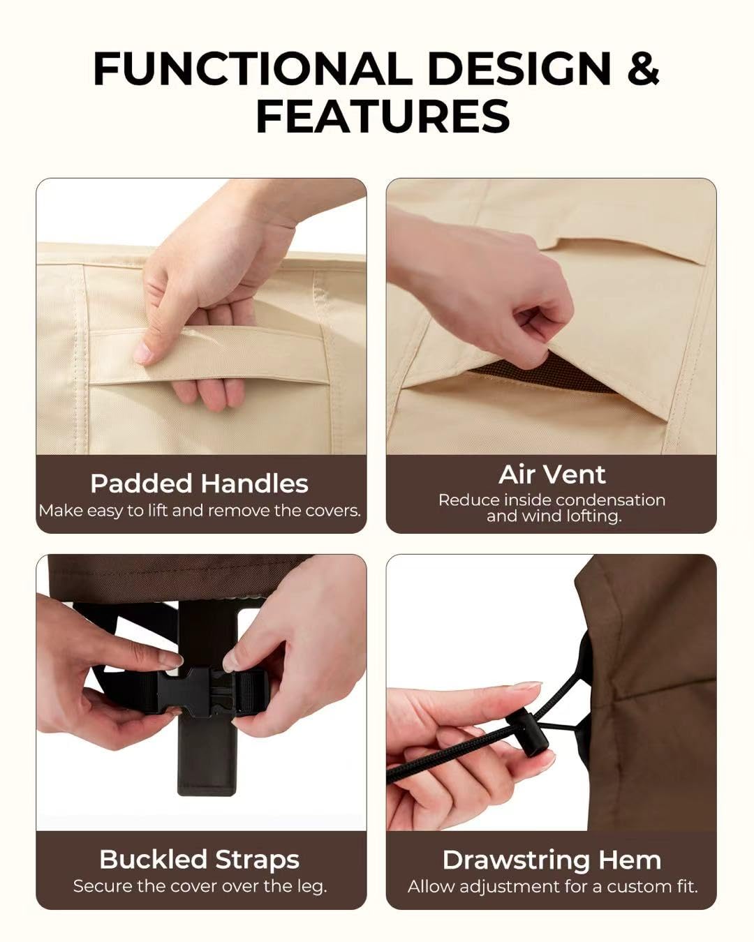 Loriano elastic hem cord with toggle ensures wind-resistant fit