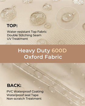 Loriano sofa cover shields oversized seating from moisture and UV exposure.