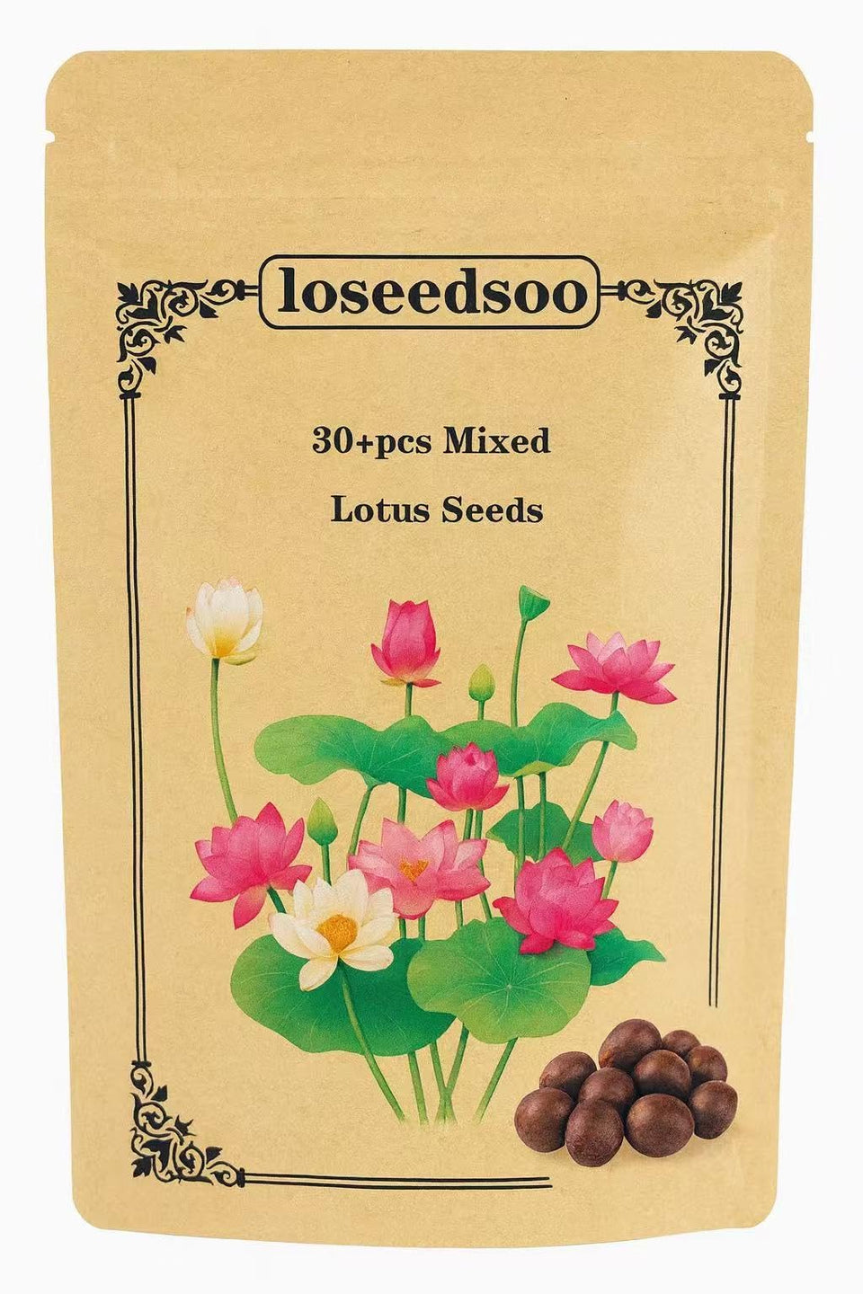 Loseedsoo premium lotus seeds packaging for easy water planting in ponds