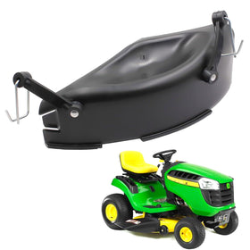 Lostar GY00115 mulch cover installed on a 42-inch mower discharge opening for cleaner mowing.