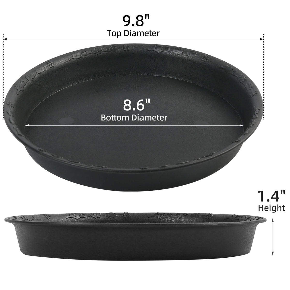 LotFancy saucer built from durable recyclable PP for long-term use.
