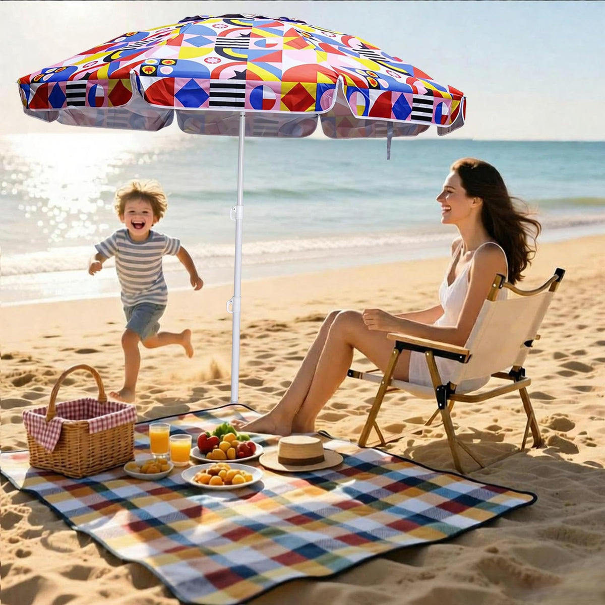LOTTAFUN portable umbrella with carry bag fits travel and days out.