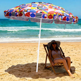 LOTTAFUN umbrella fabric with UPF 50+ blocks sun for all-day shade.