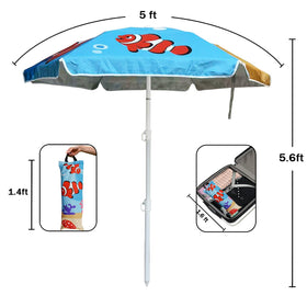 LOTTAFUN Water Table Umbrella rust-proof frame resists salt and beach wear.