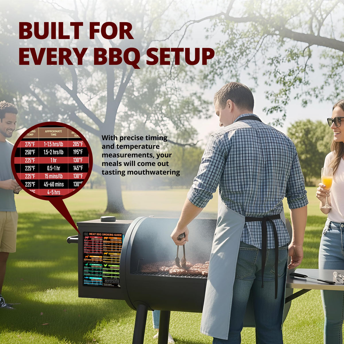 LOTTELI KITCHEN magnet mounted at the smoker for instant reference