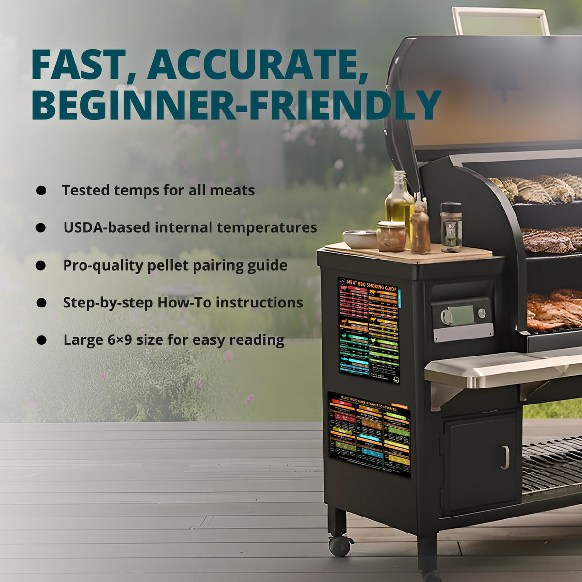 LOTTELI KITCHEN magnet with wood-pairings guides flavor ideas for pellet grills
