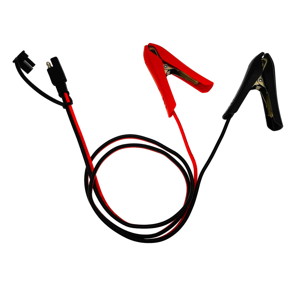 LOTUS POWER SAE cable with red clamp showing positive connection for safe charging