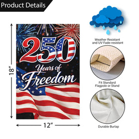Louise Maelys 250th anniversary garden flag sleeve-friendly top for easy mounting