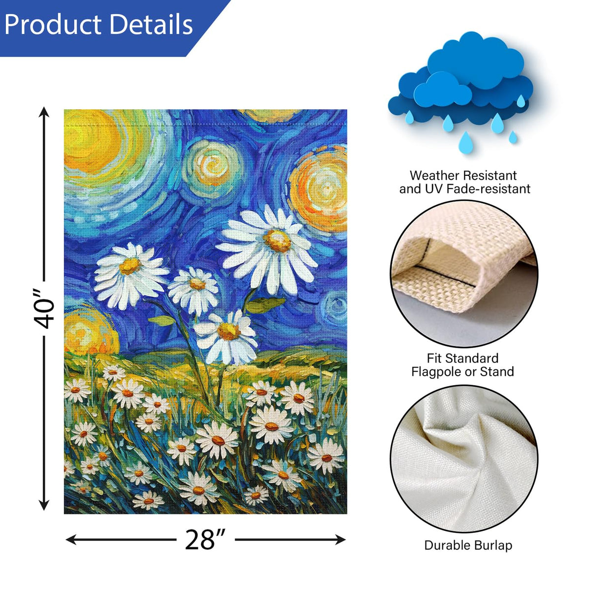Louise Maelys 28x40 flag adds vibrant color to outdoor decor.