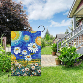 Louise Maelys daisy flower flag design visible from any angle for a welcoming look.