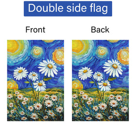 Louise Maelys daisy welcome flag ideal for porch or garden gate.